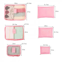 Home & Marker Packerpro 6-in-1 Storage and Travel Bags, Waterproof, Pink