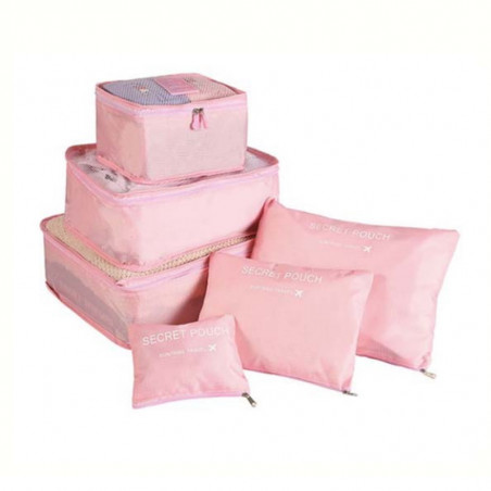 Home & Marker Packerpro 6-in-1 Storage and Travel Bags, Waterproof, Pink