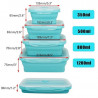 Home&Marker Poplate Foldable Food Containers, 350/500/800/1200 ml, Microwave and Freezer Safe, BPA-Free, Blue