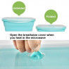 Home&Marker Poplate Foldable Food Containers, 350/500/800/1200 ml, Microwave and Freezer Safe, BPA-Free, Blue