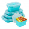 Home&Marker Poplate Foldable Food Containers, 350/500/800/1200 ml, Microwave and Freezer Safe, BPA-Free, Blue