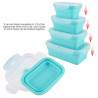 Home&Marker Poplate Foldable Food Containers, 350/500/800/1200 ml, Microwave and Freezer Safe, BPA-Free, Blue