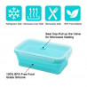 Home&Marker Poplate Foldable Food Containers, 350/500/800/1200 ml, Microwave and Freezer Safe, BPA-Free, Blue