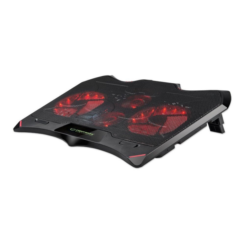Esperanza Buran EGC102 Laptop Cooler, 1500–2000 RPM, Up to 17.3", Red LED Backlight, 17 dBA, USB, Black