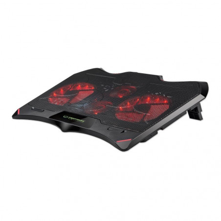Esperanza Buran EGC102 Laptop Cooler, 1500–2000 RPM, Up to 17.3", Red LED Backlight, 17 dBA, USB, Black