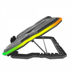 Esperanza Breva EGC107 Laptop Cooler, 2600–3000 RPM, Up to 17.3", RGB with 10 modes, Phone Stand, USB, Black