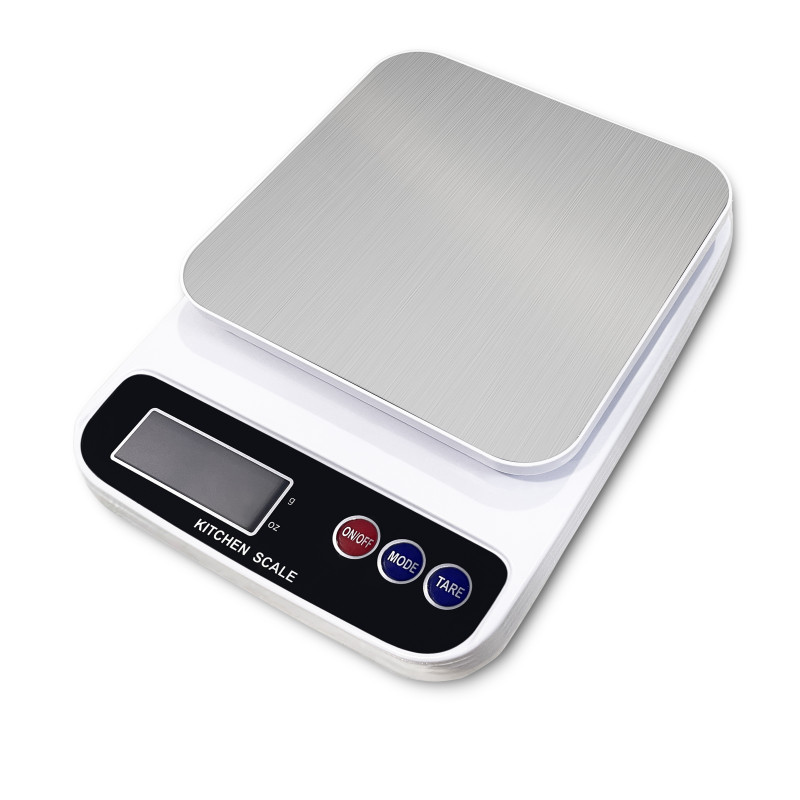Rosberg R51651P Digital Kitchen Scale, Up to 5 kg, 2 AAA batteries, LED display, White/Black