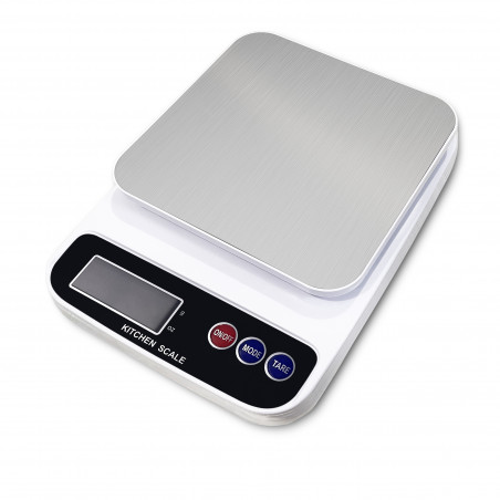 Rosberg R51651P Digital Kitchen Scale, Up to 5 kg, 2 AAA batteries, LED display, White/Black