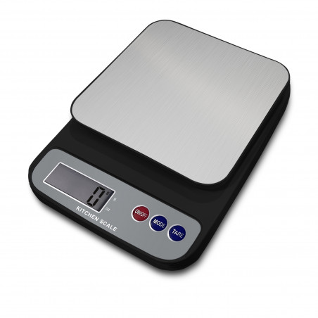 Rosberg R51651P Digital Kitchen Scale, Up to 5 kg, 2 AAA batteries, LED display, Black/Gray