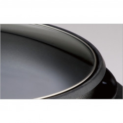 Rosberg R51010B Electric Pizza Pan, 1500W, 32 cm, Temperature Control, Non-stick Coating, Gray