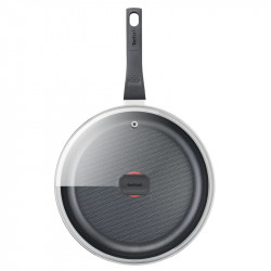 Tefal B5673253 C24 LENA SIMPLY CLEAN Frying Pan, 24 cm, Non-stick coating, Glass lid, PFOA-free, Black