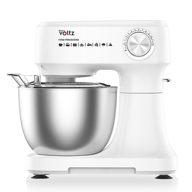 Oliver Voltz OV51115I Stainless Steel Stand Mixer, 800W, 3.5 liters, 3 beaters, 12 speeds + Pulse, White