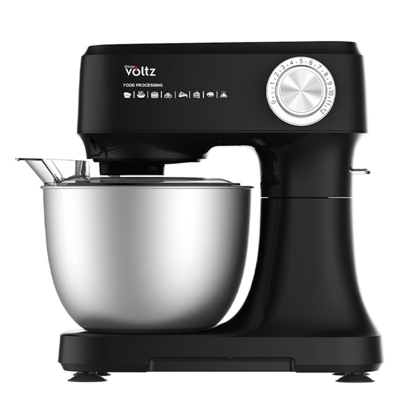 Oliver Voltz OV51115I Stainless Steel Stand Mixer, 800W, 3.5 liters, 3 beaters, 12 speeds + Pulse, Black