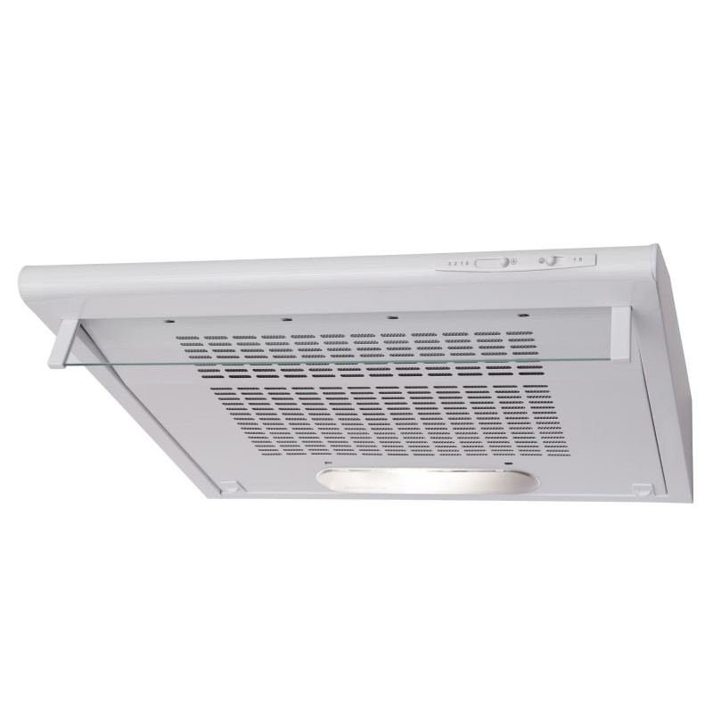 AMICA OSC6112W Range Hood, 197 m³/h, 118 W, Energy Class D, 3 speeds, 65 dBA, 60 cm, Carbon Filter, White