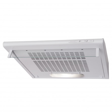 Hota AMICA OSC6112W, 197 m3/h, 118W, Clasa D, 3 trepte, 65 dBA, 60 cm, Filtru de carbon, Alb