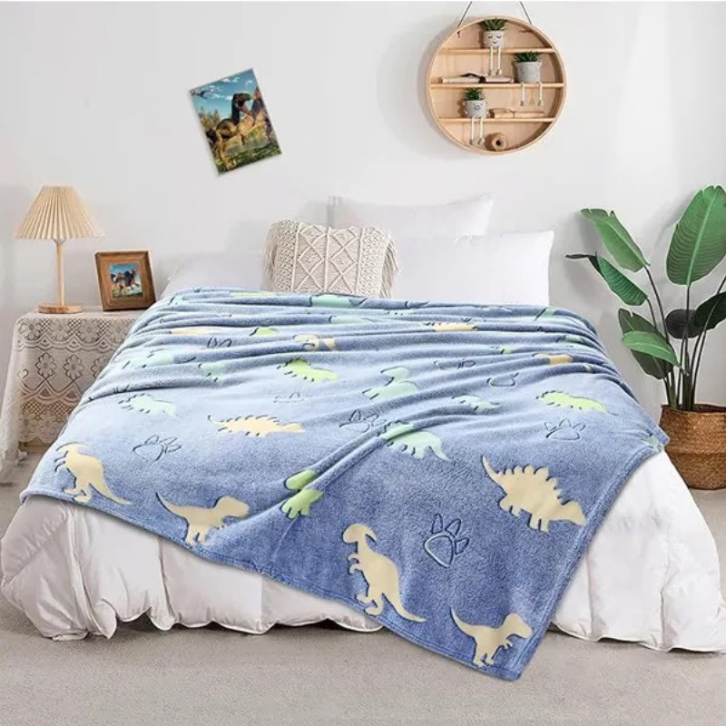 LUMINOVA Glow-in-the-Dark Blanket, 150 x 100 cm, Plush, Polyester, Multicolor