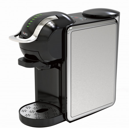 Espressor cu cafea macinata si capsule 8 in 1 Oliver Voltz OV51171K8R, 1450W, 0.8 L, 5 adaptoare, 19 bar, 7 lungimide cafea, Negru/Argintiu