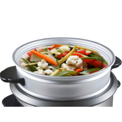 Beper 90.550 Rice Cooker, 400W, 1 L, Up to 625 g of rice, Keep Warm, Stainless Steel