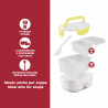 Beper 90.920G Electric Lunch Box, 40W, 1 L, Up to 60°C, 2 Removable Compartments, Indicator Light, White/Yellow