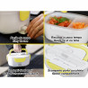 Beper 90.920G Electric Lunch Box, 40W, 1 L, Up to 60°C, 2 Removable Compartments, Indicator Light, White/Yellow