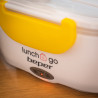 Beper 90.920G Electric Lunch Box, 40W, 1 L, Up to 60°C, 2 Removable Compartments, Indicator Light, White/Yellow