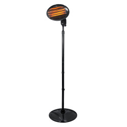 Beper P203PAN002 Quartz Patio Heater, 2000W, 3 Settings, Adjustable Head, Tip-Over Protection, IP34, Black