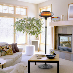 Beper P203PAN002 Quartz Patio Heater, 2000W, 3 Settings, Adjustable Head, Tip-Over Protection, IP34, Black