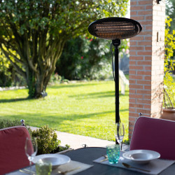 Beper P203PAN002 Quartz Patio Heater, 2000W, 3 Settings, Adjustable Head, Tip-Over Protection, IP34, Black