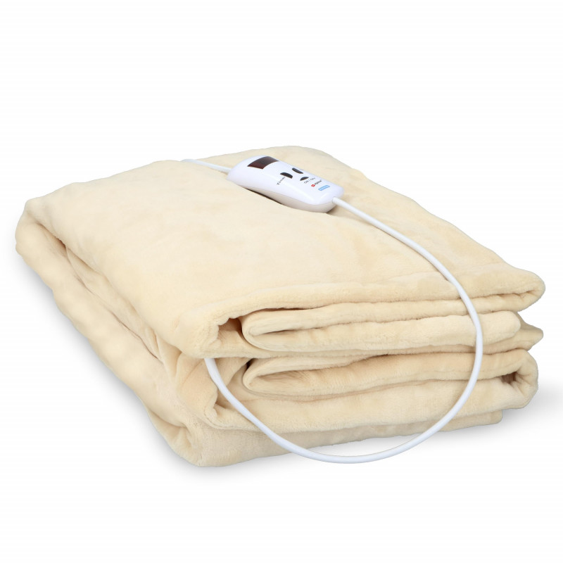 Alpina Electric Blanket, 180W, 180x130 cm, Timer, 10 Heat Settings, Remote Control, Beige