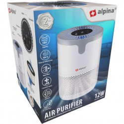 Alpina Air Purifier, 12W, Up to 10 sq. m, 60 m³/h, HEPA 13, Ionization, Timer, White