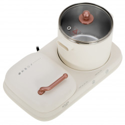 Adler AD 6421 2-in-1 Breakfast Station, 1320W, 1L, Non-stick Grill, Timer, Cream