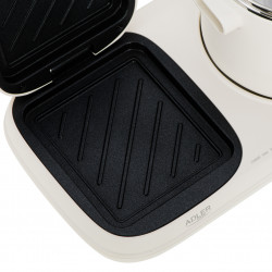 Adler AD 6421 2-in-1 Breakfast Station, 1320W, 1L, Non-stick Grill, Timer, Cream
