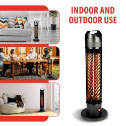 Alpina TBH800 Carbon Heater, 800W, Infrared, Up to 3 m², Tip-over Protection, IP44, Black