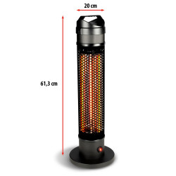 Alpina TBH800 Carbon Heater, 800W, Infrared, Up to 3 m², Tip-over Protection, IP44, Black