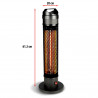 Alpina TBH800 Carbon Heater, 800W, Infrared, Up to 3 m², Tip-over Protection, IP44, Black