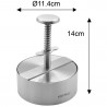 Presa pentru burgeri Kinghoff KH 1879, Otel inoxidabil, Diametru 11,4 cm, Inox