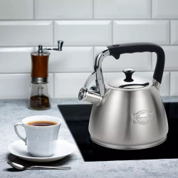 Klausberg KB 7612 Whistling Kettle, 3 L, Induction, Heat-Insulated Handle, Stainless Steel