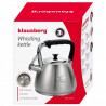 Klausberg KB 7612 Whistling Kettle, 3 L, Induction, Heat-Insulated Handle, Stainless Steel