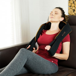 Medivon Collar Simple Black Shiatsu Massager, 18W, 8 Heads, Force Control, Timer, Heat Function, Black