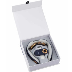 Medivon Ultra EMS Neck Massager, Electrical Muscle Stimulation, 3D Adjustment, 4 Modes, Remote Control, Heating, Timer, White/Blue