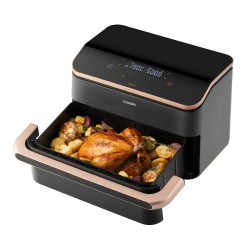 Cosori Dual Blaze TwinFry CAF-TF101S Double Hot Air Fryer, 10 L, 6 Programs, 35–240°C, Timer, ThermoIQ, Synchronized Cooking and Shut-Off, Black