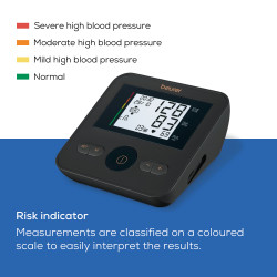 Monitor tensiune arteriala Beurer BM 27, Indicatori aritmie, Memorie, 22-42 cm, Negru