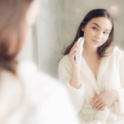 Beautifly B-Derma Basic Facial Cleansing Device, 0.75 W, 200 mAh, 61 kPa, 4 power settings, Diamond micro-particles, 6 interchangeable heads, White