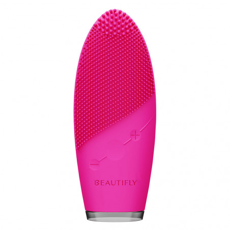 Ηχιτική βούρτσα καθαρισμού προσώπου Beautifly B-Fresh Slim Sonic Facial Brush, 8000 rpm/min, 9 επίπεδα, 2 λειτουργίες, σιλικόνη ιατρικού βαθμού, IPX7, ροζ