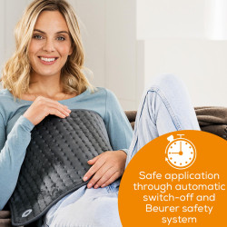 Beurer HK SE Electric Heating Pad, 100W, 44x30 cm, 3 settings, Auto-off, Gray