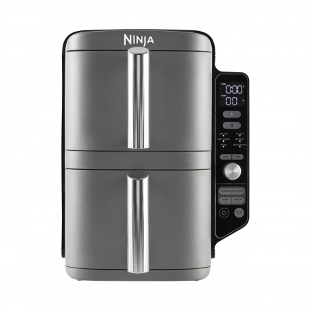 Ninja SL400EU Double Hot Air Fryer, 2470W, 9.5 L, 2 baskets, 6 programs, Max Crisp, Sync and Match functions, Gray