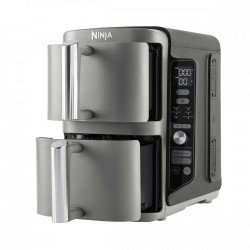 Friteuza cu aer cald Ninja Double Stack XL, 2470 W, capacitate 9.5 litri, interval temperatura 40 - 240 °C, doua zone de gatit, 6 programe, gri