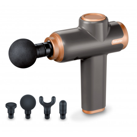 Beurer MG 99 Massage Gun, 4 attachments, 5 speeds, battery level indicator, 5-hour battery life, Black/Gold
