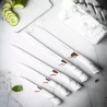 Klausberg KB 7769 Knife Set with Stand, 6 pieces, Ergonomic handles, Stainless steel, White marble