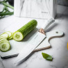 Klausberg KB 7769 Knife Set with Stand, 6 pieces, Ergonomic handles, Stainless steel, White marble